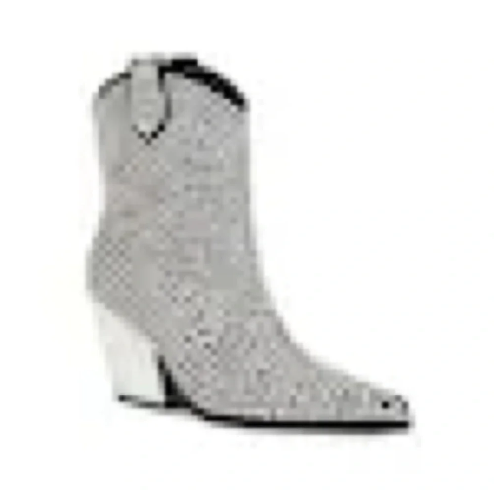 Azalea Wang- Black and Crystal Studded Ankle Boots - Picture 5 of 5